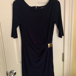 Tahari arthur s Levine navy quarter sleeve dress